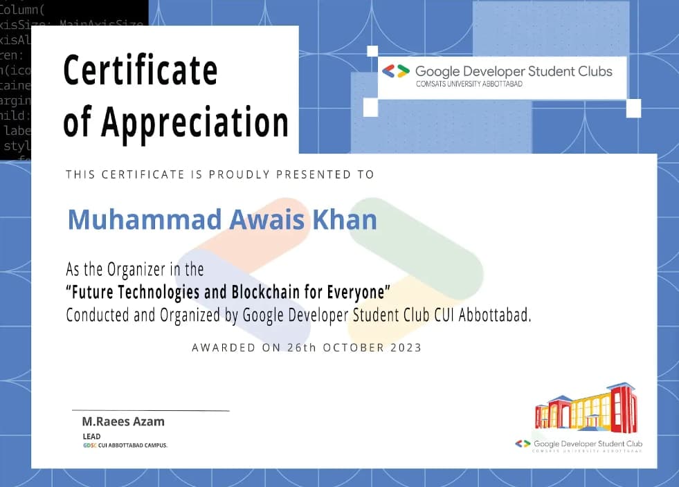 Certificate of Appreciation For Future Tech
