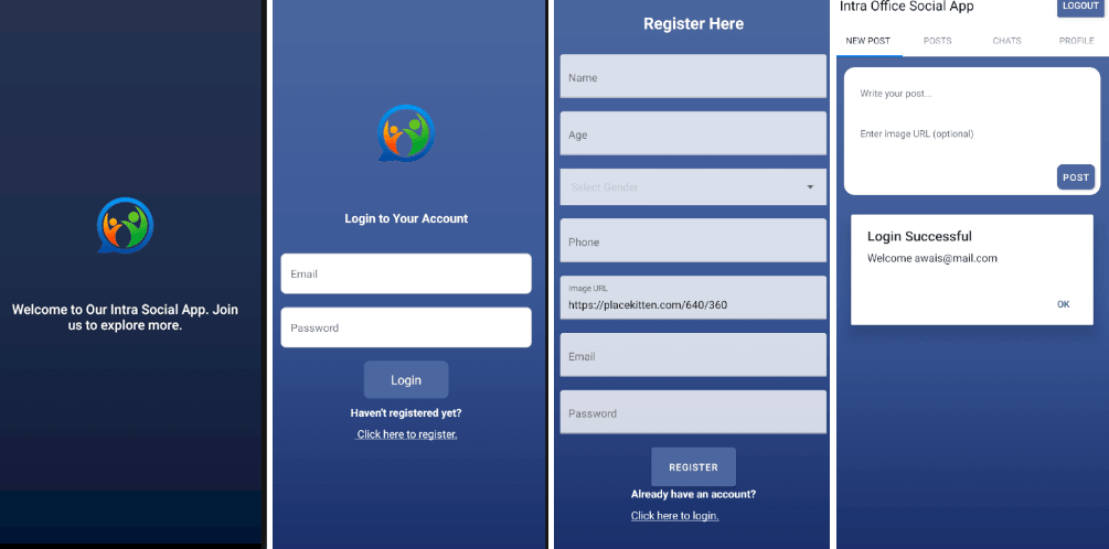 Intro Social App using React Native screenshot 1