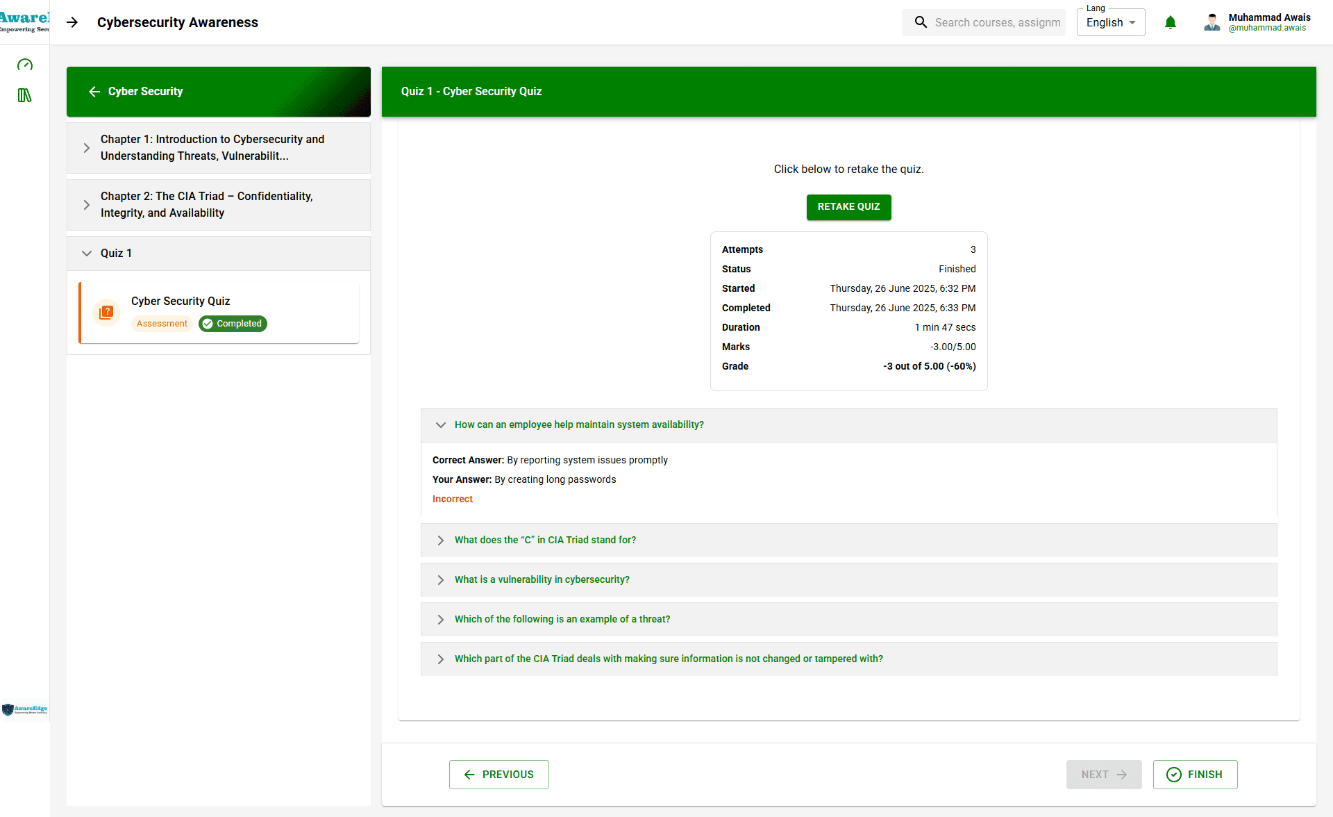 Aware Edge — Learning Management System (LMS) admin and learner portal screenshot 4